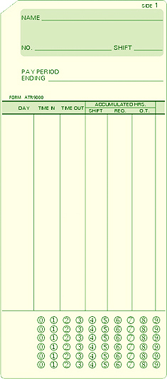 ATR-9000 Time Card