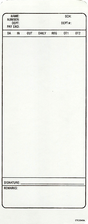 CTC TC250-TC400 Time Card