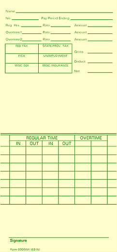 E6 Time Card