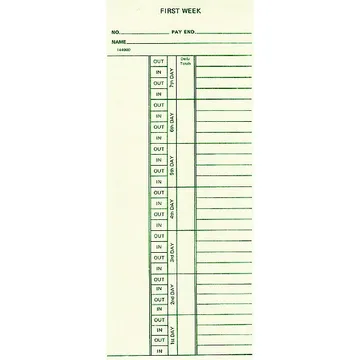 144000 Weekly / Bi-Weekly Time Card
