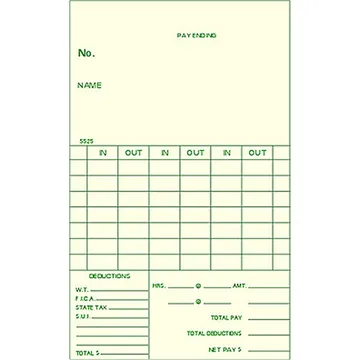 5525 Weekly Time Card