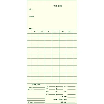 5569 Bi-Weekly Time Card