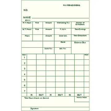 85111 Weekly Time Card