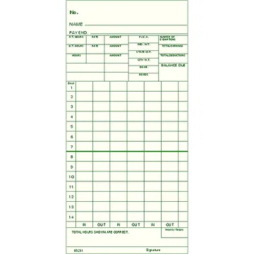 85231 Bi-Weekly Time Card