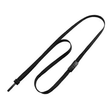 Flat Braid Breakaway Woven Lanyard w/ Narrow Plastic Hook