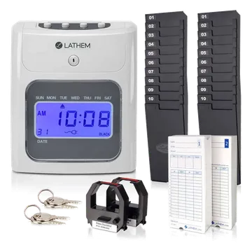 Lathem 400E Top-Feed Electronic Time Clock Bundle