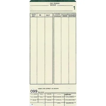 MJR Time Card